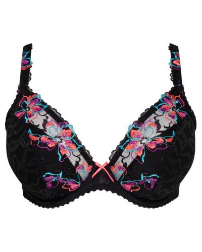 Sujetador plunge con media copa y acolchado Prima Donna Miyara (Floral Eclipse)