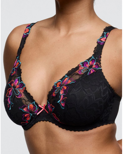 Half-cup padded plunge bra Prima Donna Miyara (Floral Eclipse)