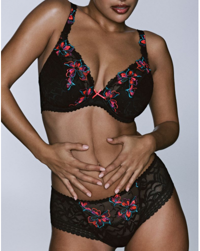 Sujetador plunge con media copa y acolchado Prima Donna Miyara (Floral Eclipse)