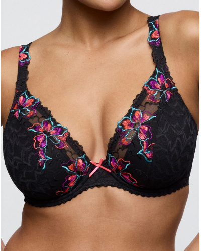 Sujetador plunge con media copa y acolchado Prima Donna Miyara (Floral Eclipse)
