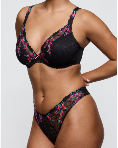 Sujetador plunge con media copa y acolchado Prima Donna Miyara (Floral Eclipse)