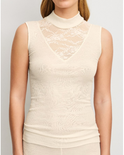 Camisetas tirante Lana & Seda Calida Silky Wool Glam (Charm Cream)