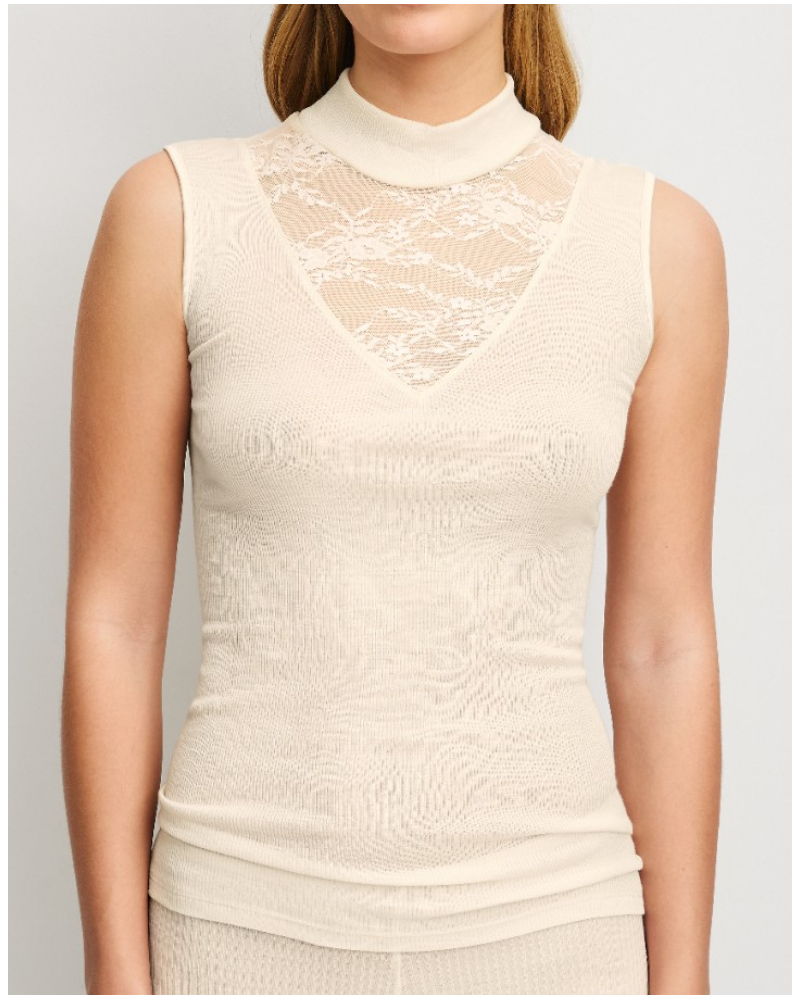 Débardeur Laine & Soie Calida Silky Wool Glam (Charm Cream)