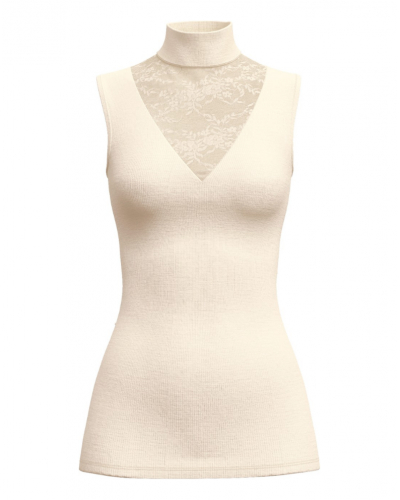 Débardeur Laine & Soie Calida Silky Wool Glam (Charm Cream)