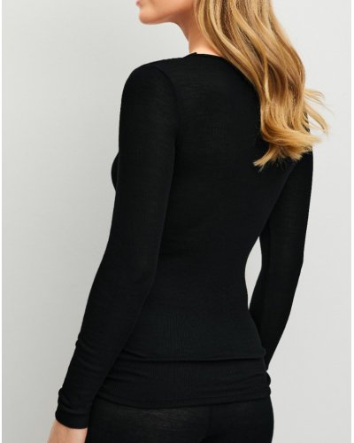 Top mangas largas Calida Silky Wool Glam Lana & Seda(WS schwarz)