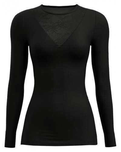 Top mangas largas Calida Silky Wool Glam Lana & Seda(WS schwarz)