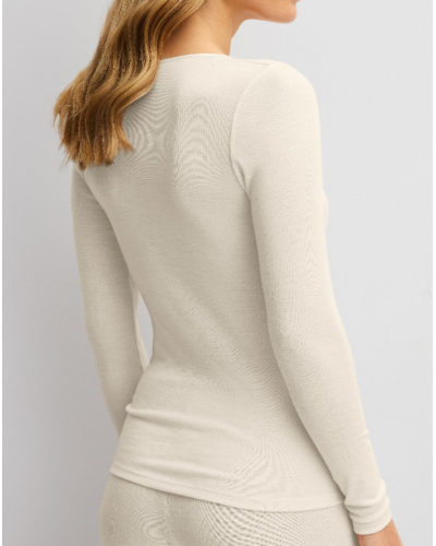 Top manches longues Calida True Confidence Laine & Soie (Pearl Cream)