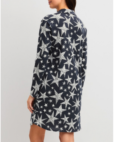 Chemise de nuit manches longues 100% coton Calida Winter Dreams (Blue Night)