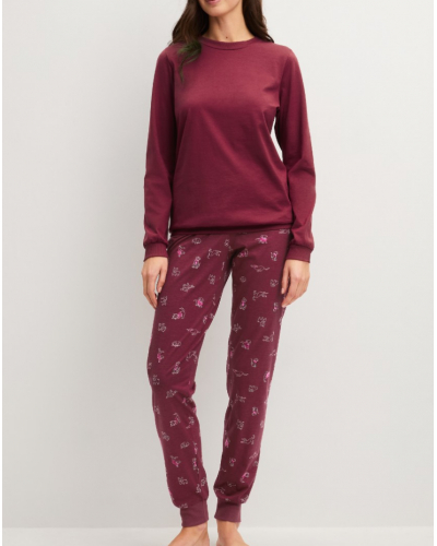 Pyjamas with cuff Calida Family & Friends 100% cotton (Mars Red)