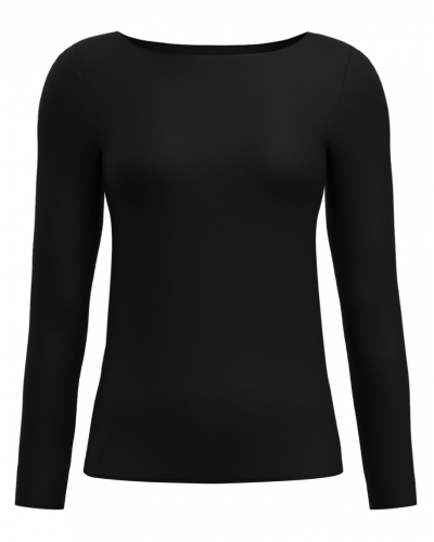 Top manches longues Coton Modal & Laine Calida Second Skin (Noir)