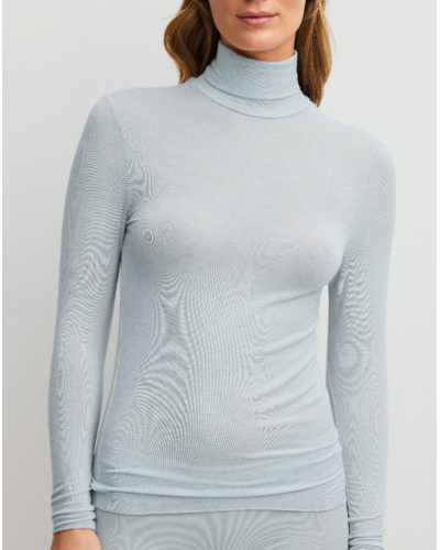 Pull col roulé Calida Second Skin Coton Modal & Laine (Pearl Blue)
