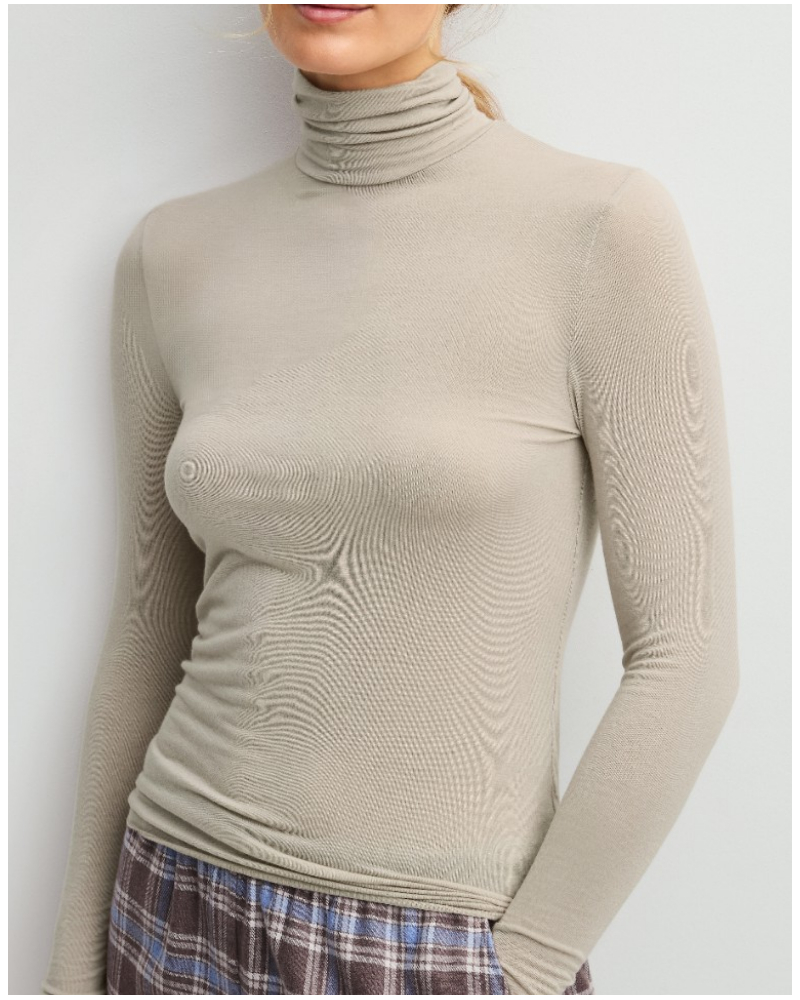 Pull col roulé Modal Coton & Laine Calida Second Skin (Autumn Melé)