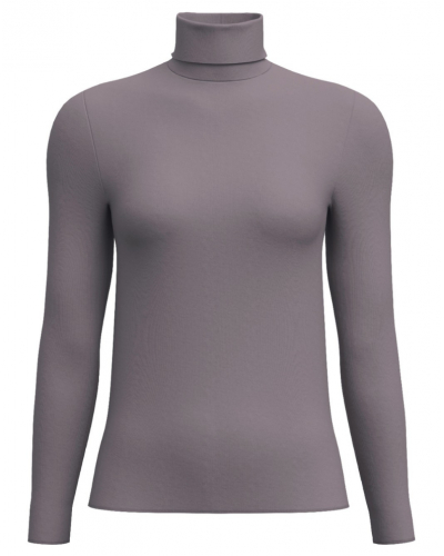 Jersey cuello alto Modal Algodón y Lana Calida Second Skin (Sparrow Brown)