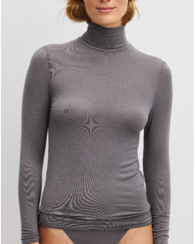 Turtleneck sweater Modal Cotton & Wool Calida Second Skin (Sparrow Brown)