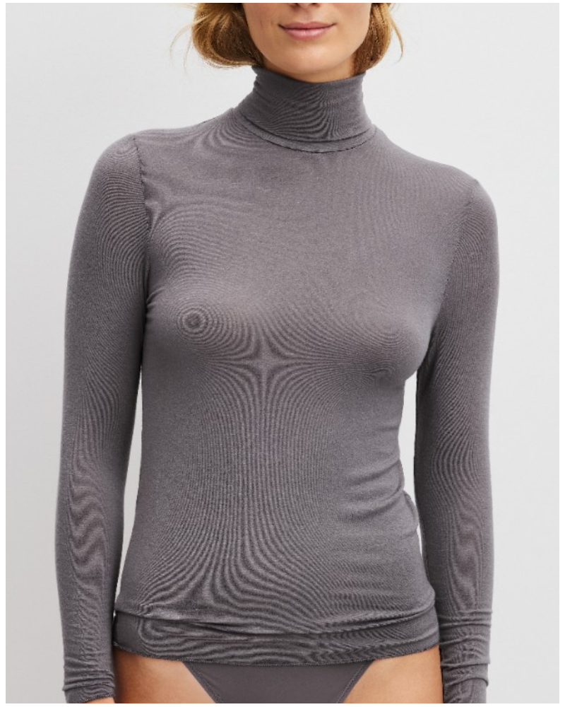 Turtleneck sweater Modal Cotton & Wool Calida Second Skin (Sparrow Brown)