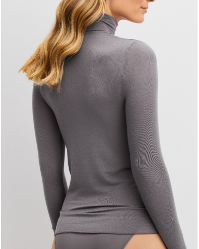 Pull col roulé Modal Coton & Laine Calida Second Skin (Sparrow Brown)