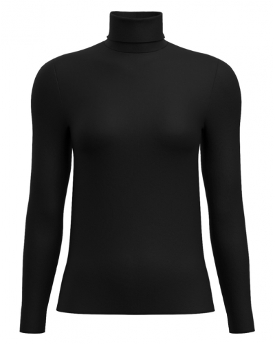 Pull col roulé Coton Modal & Laine Calida Second Skin (Noir)