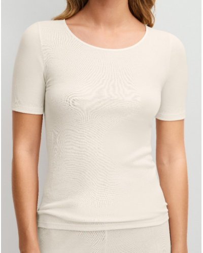 Top manches courtes Calida True Confidence Laine & Soie (Pearl Cream)