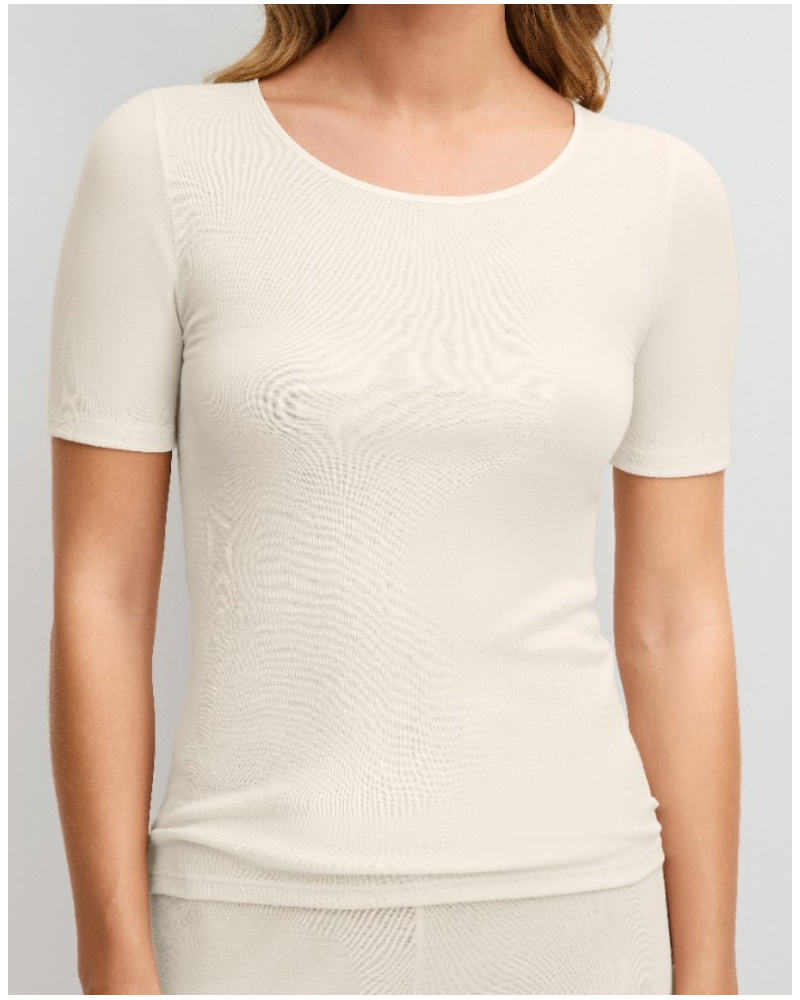 Camiseta de mangas cortas Calida True Confidence Lana & Seda (Pearl Cream)