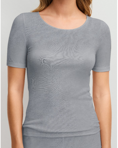 Short-sleeved top Wool & Silk Calida True Confidence (Platin Melé)