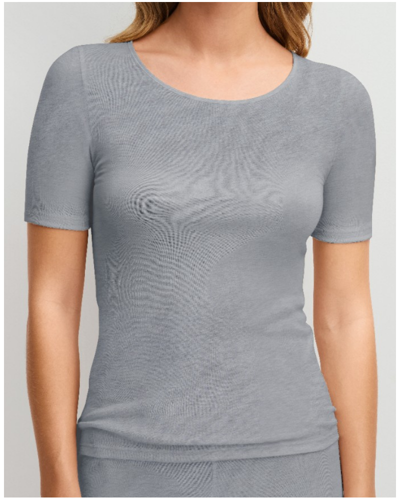 Short-sleeved top Wool & Silk Calida True Confidence (Platin Melé)
