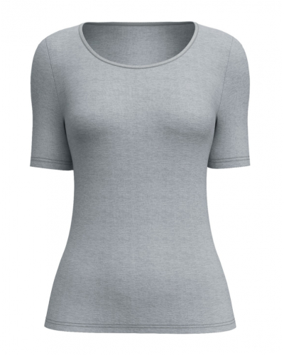 Top mangas cortas Lana & Seda Calida True Confidence (Platin Melé)