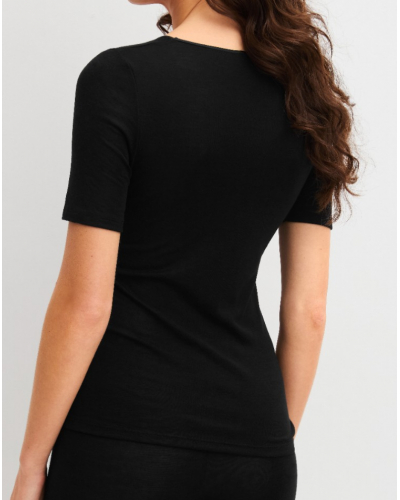 Camiseta de mangas cortas Calida True Confidence Lana & Seda (Ws Schwarz)