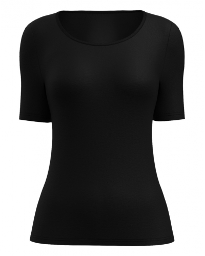 Top manches courtes Calida True Confidence Laine & Soie (Ws Schwarz)