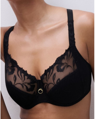Bra enveloping underwired Chantelle Majestic (Black)