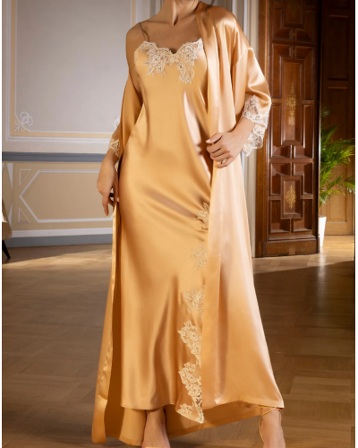 Robe nuit longue Lise Charmel Splendeur Soie (Splendeur Pêche)