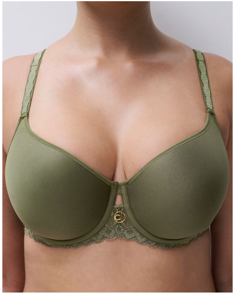 Underwired padded memory bra Chantelle Sublime (Kaki Army)