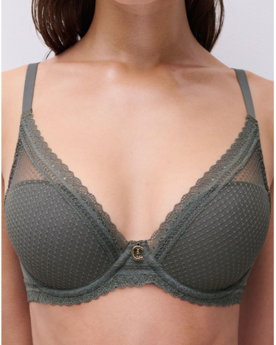 Soutien-gorge coque plongeant Chantelle Romance (Vert Argile)
