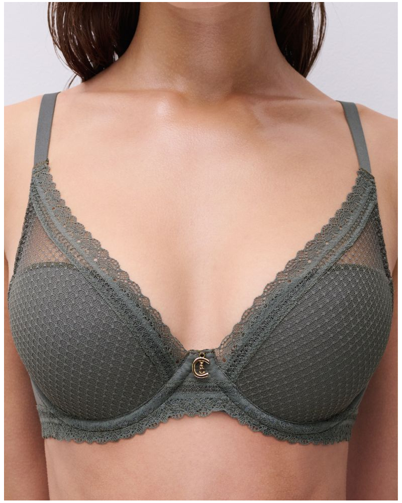 Sujetador preformado plunge Chantelle Romance (Vert Argile)