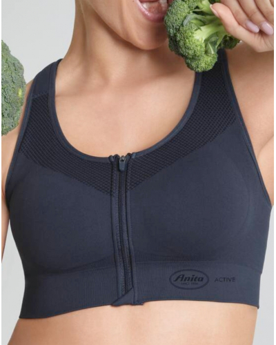 Sujetador de deporte Anita Active EasyMove Zip (Carbon Grey)