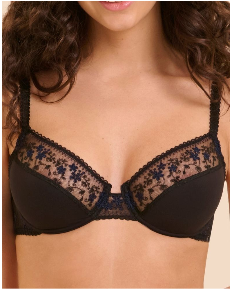 Classic underwired bra Simone Pérèle Instant (Noir & Bleu)