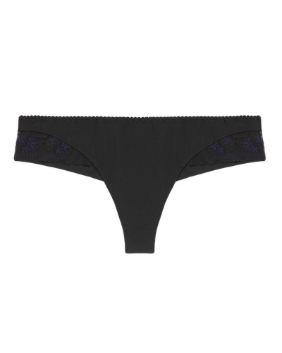 Tanga Simone Pérèle Instant (Noir & Bleu)