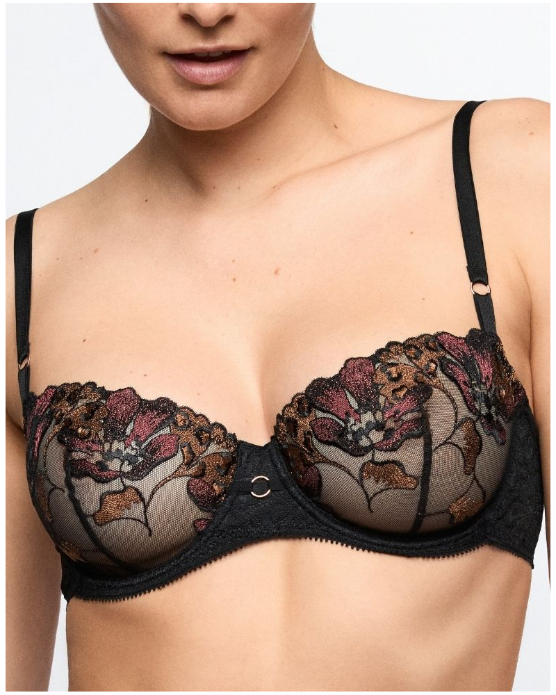 Soutien-gorge balconnet coutures verticales Marie Jo Juliane (Noir)