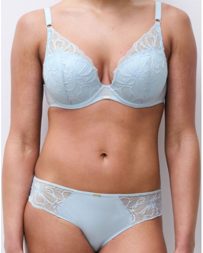 Plunge padded bra Chantelle Fleurs (Icy Flower)