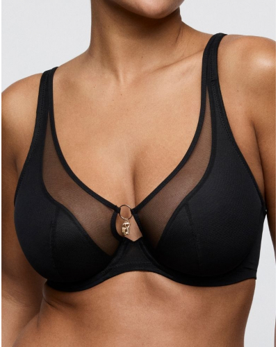 Half-cup padded plunge bra Prima Donna Sheary (Black)