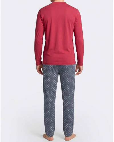 Pijama largo 100% Algodón Impetus Urbane Q03 (Red/Grey)