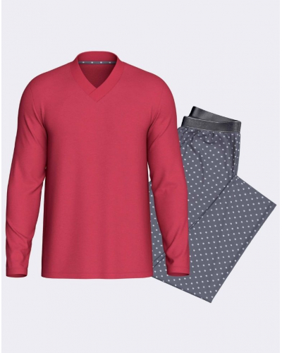 Pijama largo 100% Algodón Impetus Urbane Q03 (Red/Grey)