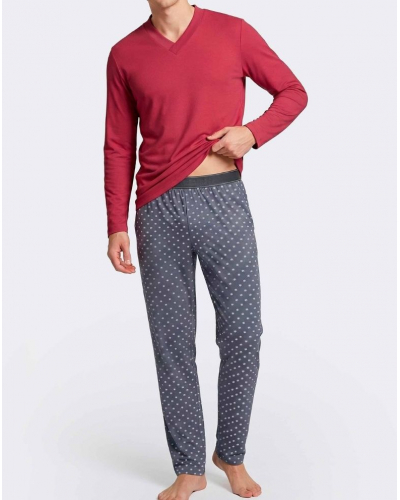 Pijama largo 100% Algodón Impetus Urbane Q03 (Red/Grey)