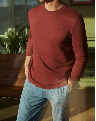 Pyjama long Coton et Modal Impetus Nexus Q04 (Orange/Blue)