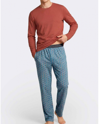 Pyjama long Coton et Modal Impetus Nexus Q04 (Orange/Blue)