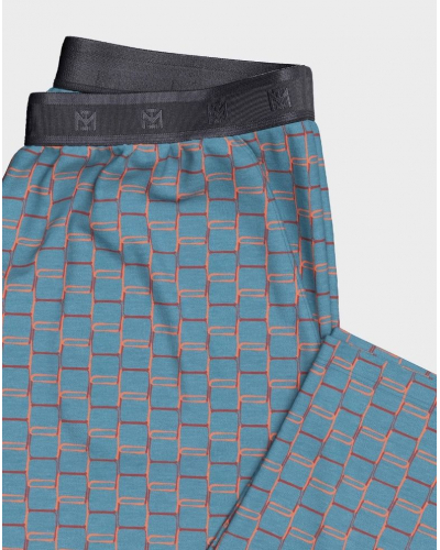 Pijama largo Algodón y Modal Impetus Nexus Q04 (Orange/Blue)