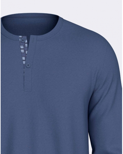 Long pyjama Cotton & Modal Impetus Composure Q07 (Imprimé Blue/Blue)