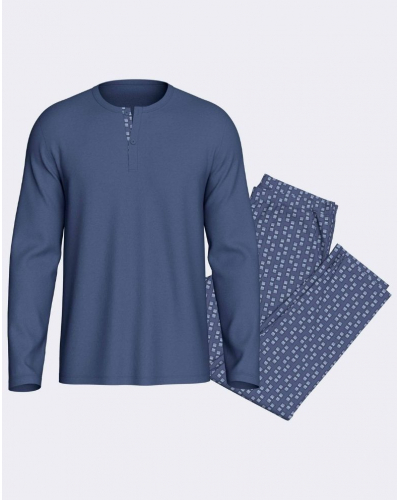 Long pyjama Cotton & Modal Impetus Composure Q07 (Imprimé Blue/Blue)