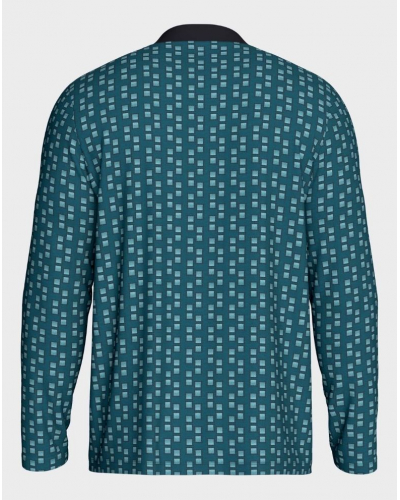 Pyjama long Coton et Modal Impetus Composure Q07 (Green/Navy Blue)