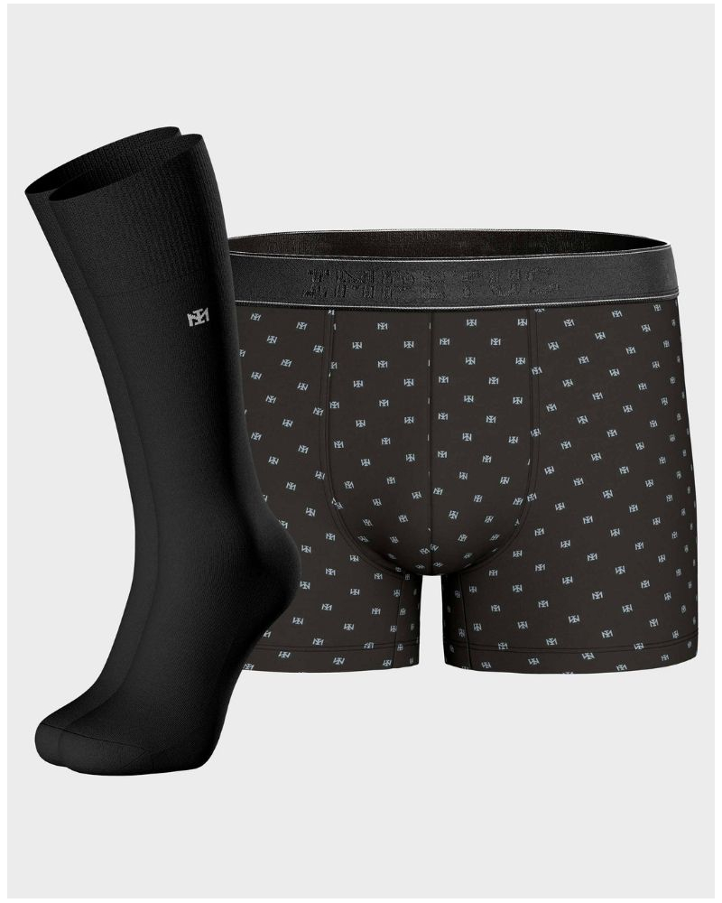 Pack of cotton boxer and socks Impetus Urbane Q03 (Imprimé Noir)