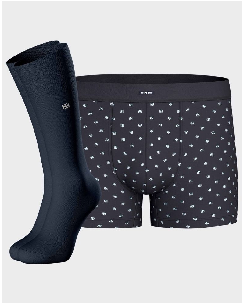 Pack of cotton boxer and socks Impetus Urbane Q03 (Imprimé Marine)